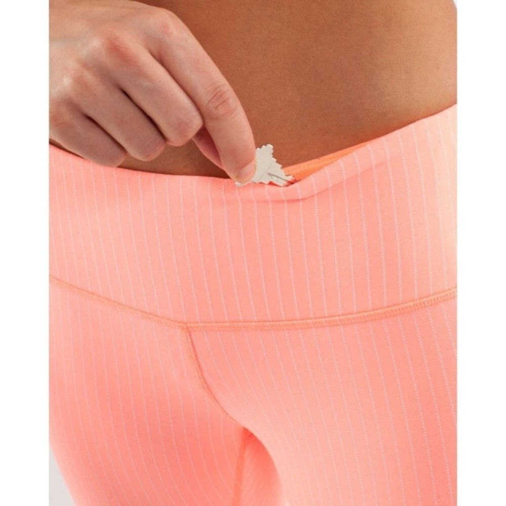 //Lululemon Wunder Under Crop Neon Pop Orange - Picture 3 of 16